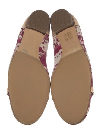 Gucci Horsebit Accent Canvas Ballet Flats
