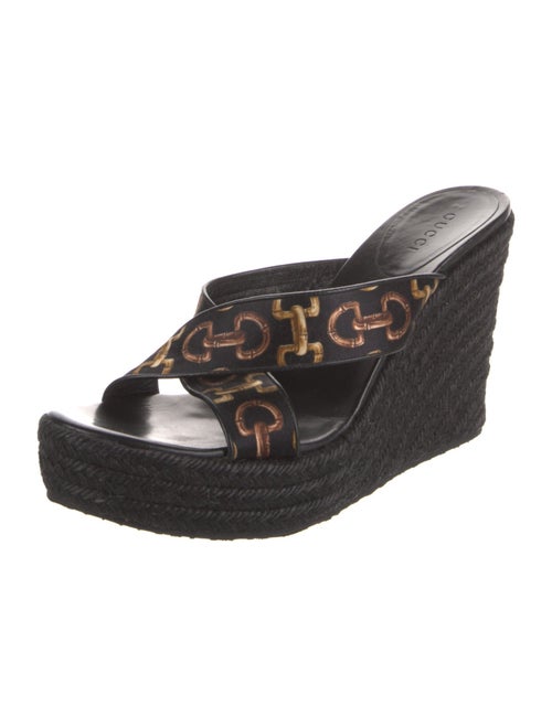 Gucci Horsebit Accent Satin Espadrilles