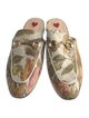 Gucci Flora Print Leather Trim Embellishment Mules