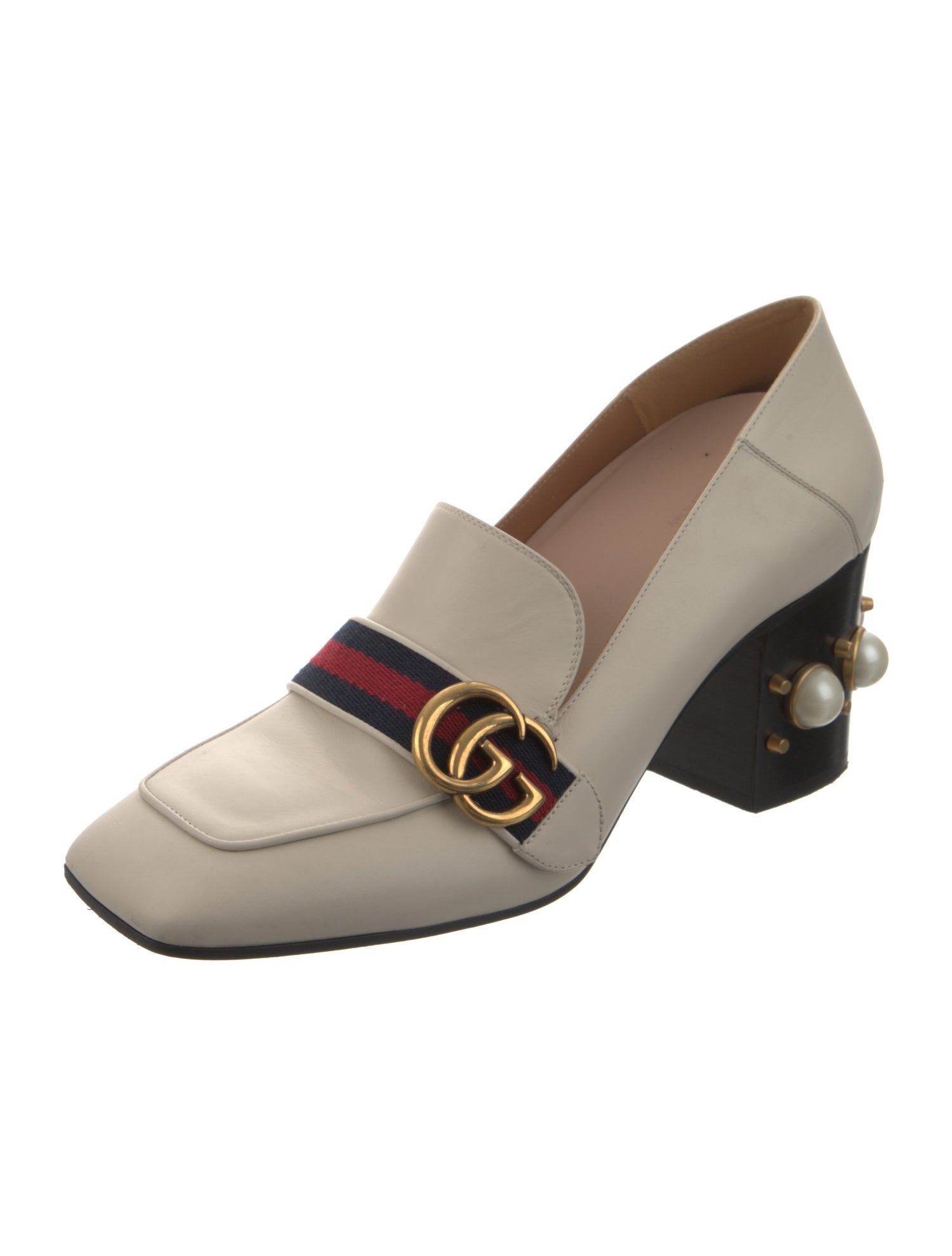 Gucci Double G Logo Leather Pumps