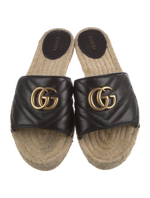 Gucci Double G Logo Leather Espadrilles