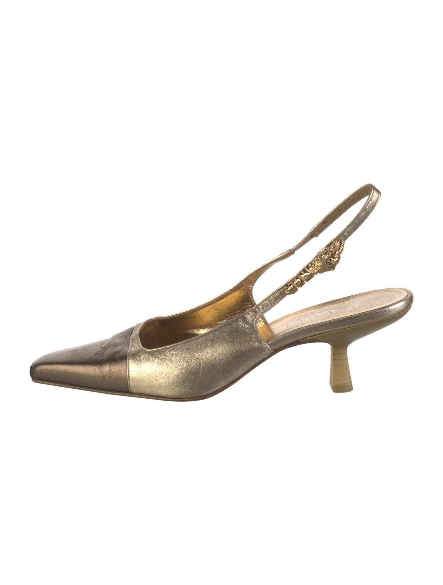 Gucci Dionysus Accent Leather Slingback Pumps