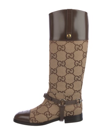 Gucci GG Canvas Canvas Riding Boots