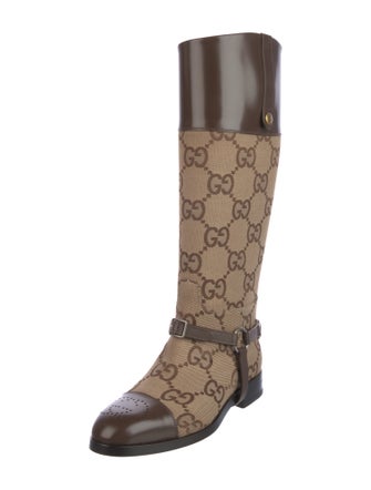 Gucci GG Canvas Canvas Riding Boots