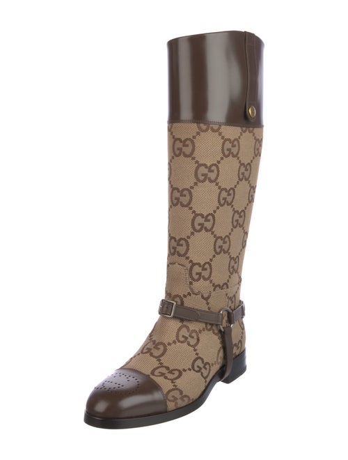 Gucci GG Canvas Canvas Riding Boots
