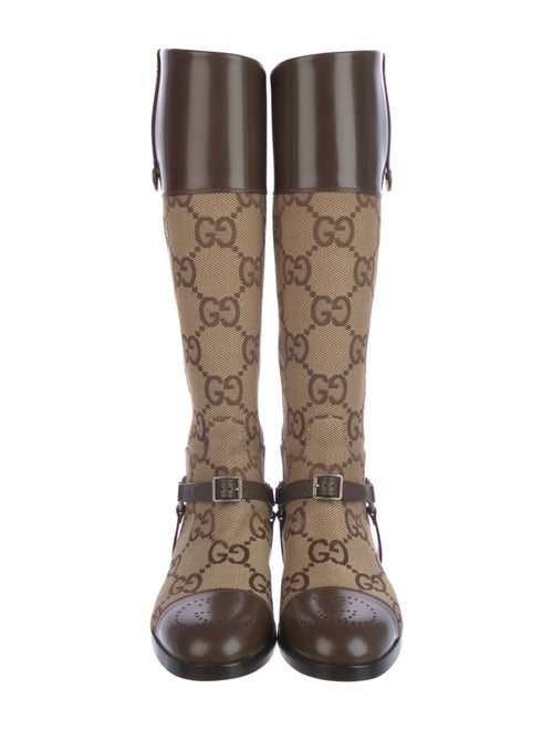 Gucci GG Canvas Canvas Riding Boots