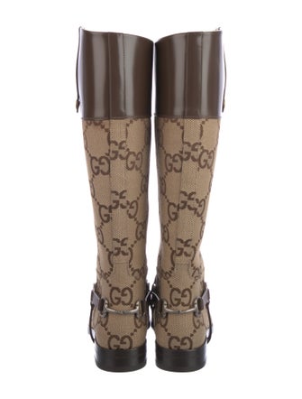 Gucci GG Canvas Canvas Riding Boots