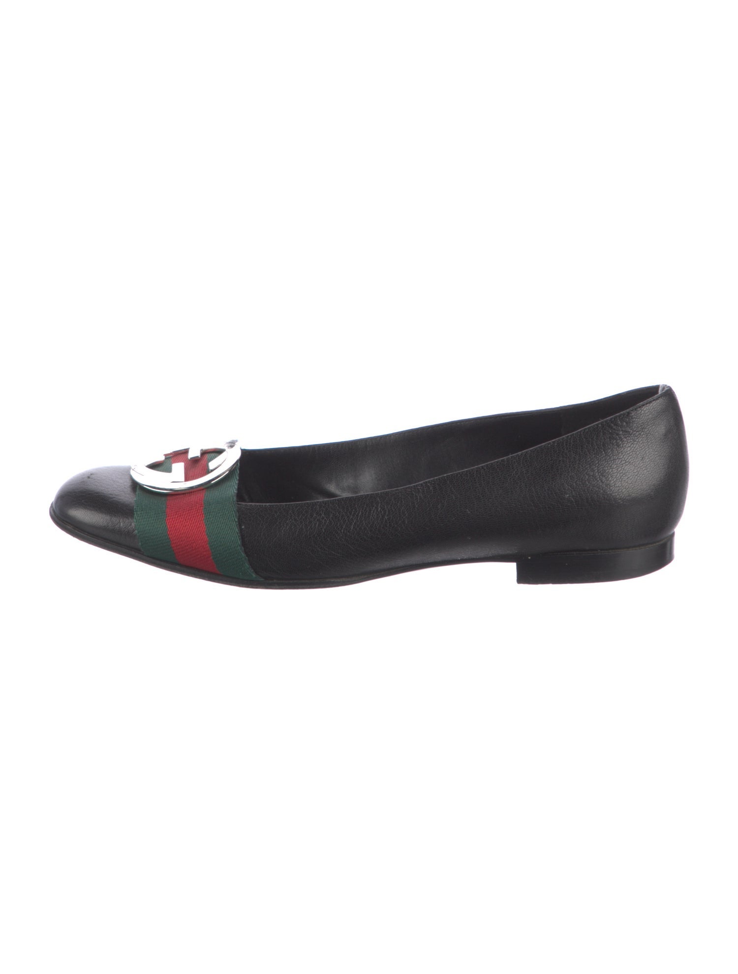 Gucci Leather Striped Flats
