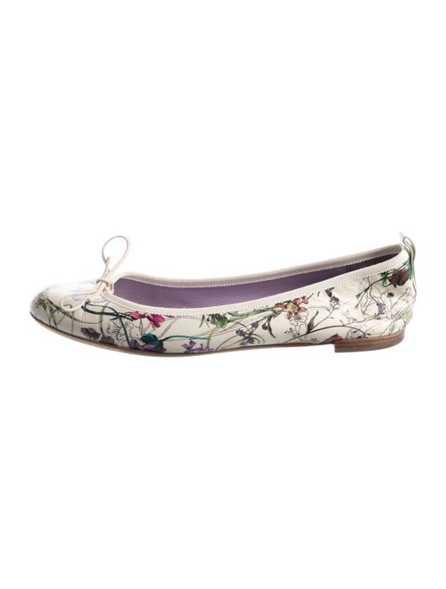 Gucci Flora Print Leather Ballet Flats