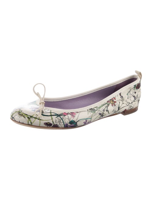 Gucci Flora Print Leather Ballet Flats
