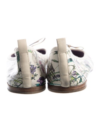 Gucci Flora Print Leather Ballet Flats