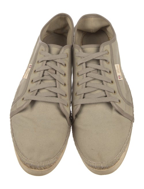 Gucci Canvas Leather Trim Embellishment Espadrilles