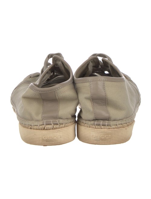 Gucci Canvas Leather Trim Embellishment Espadrilles