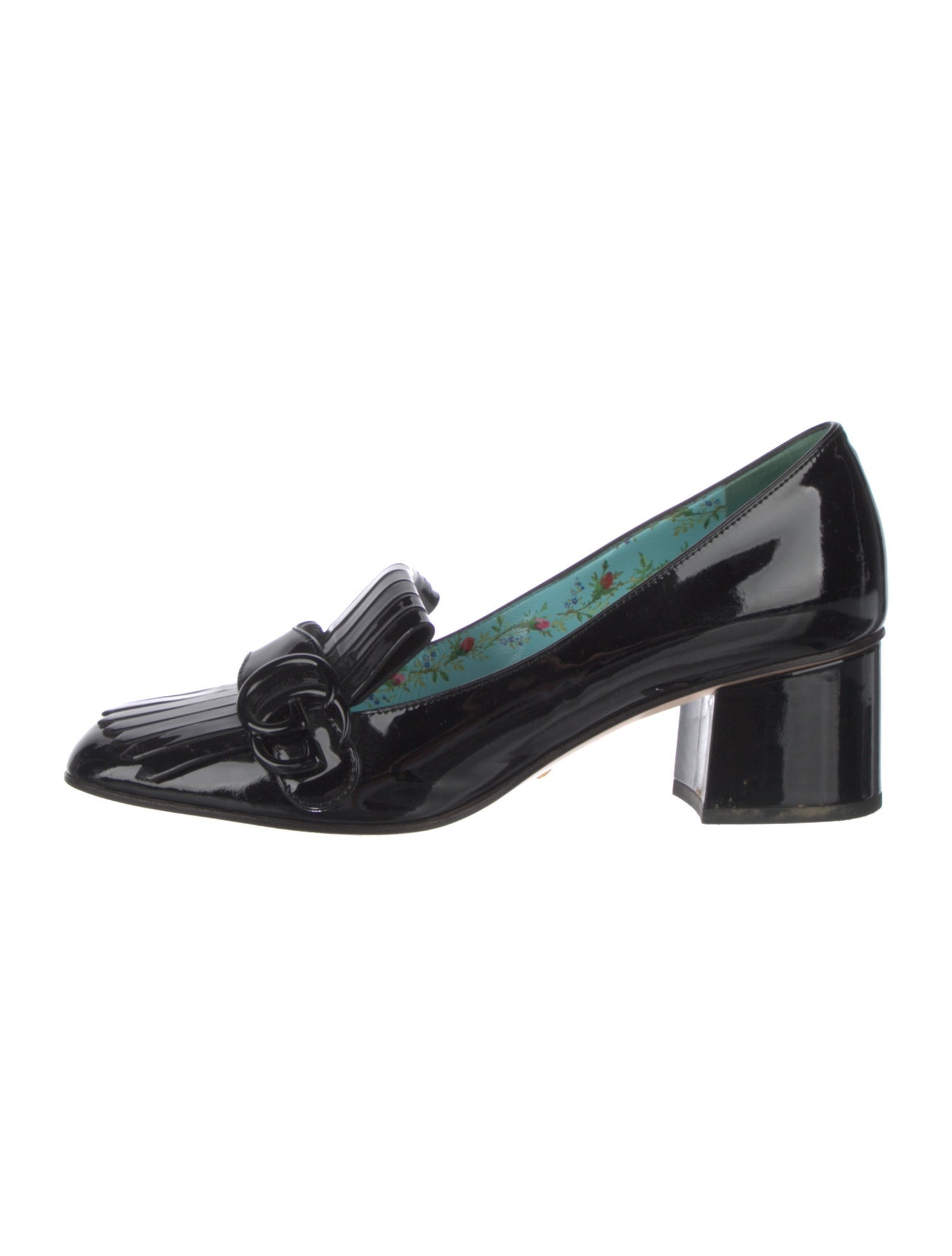 Gucci Double G Logo Patent Leather Pumps