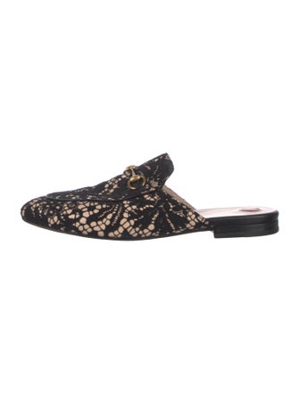 Gucci Horsebit Accent Lace Mules