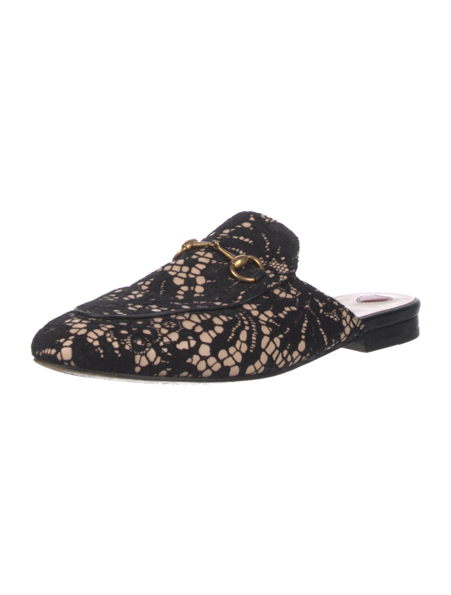 Gucci Horsebit Accent Lace Mules