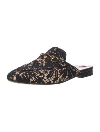 Gucci Horsebit Accent Lace Mules