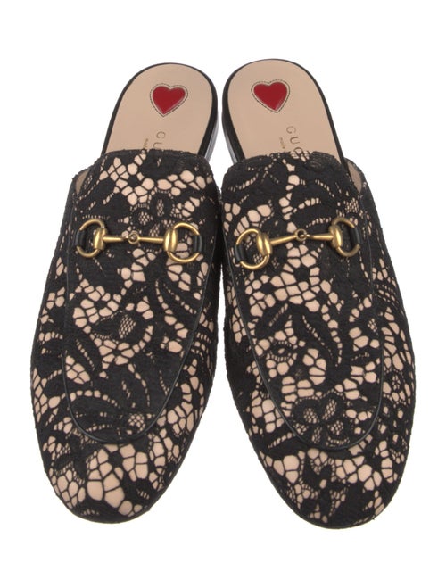 Gucci Horsebit Accent Lace Mules