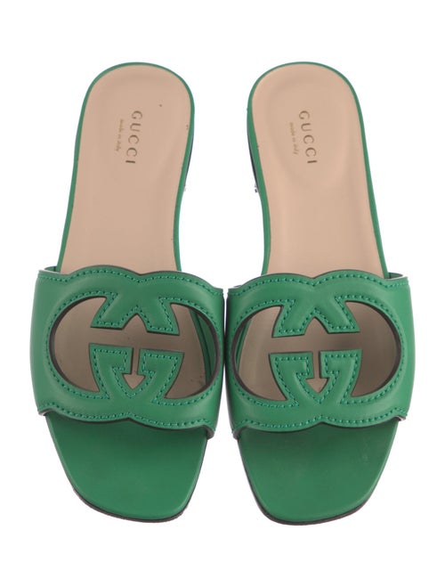 Gucci Interlocking G Logo Leather Slides