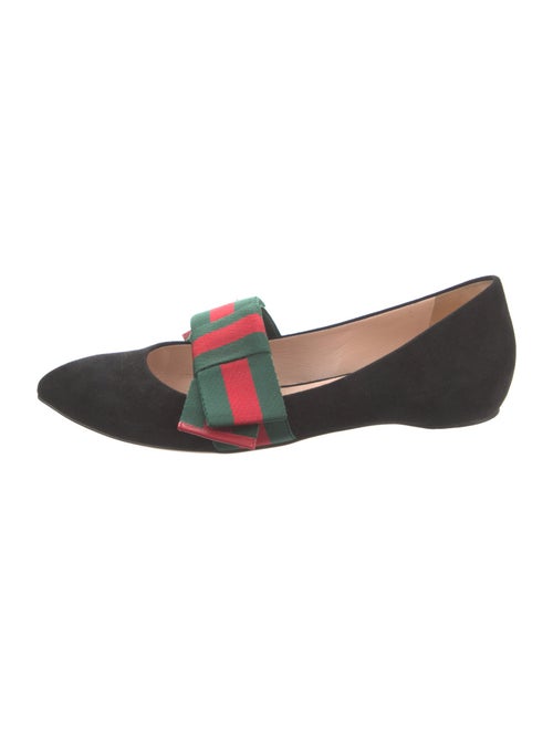 Gucci Web Accent Suede Loafers