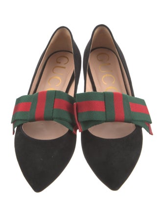 Gucci Web Accent Suede Loafers