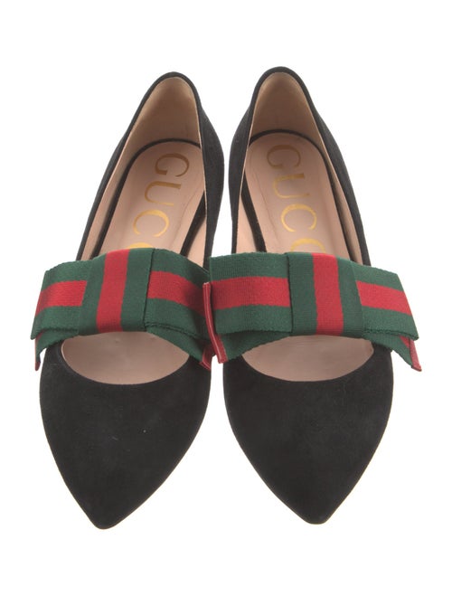 Gucci Web Accent Suede Loafers
