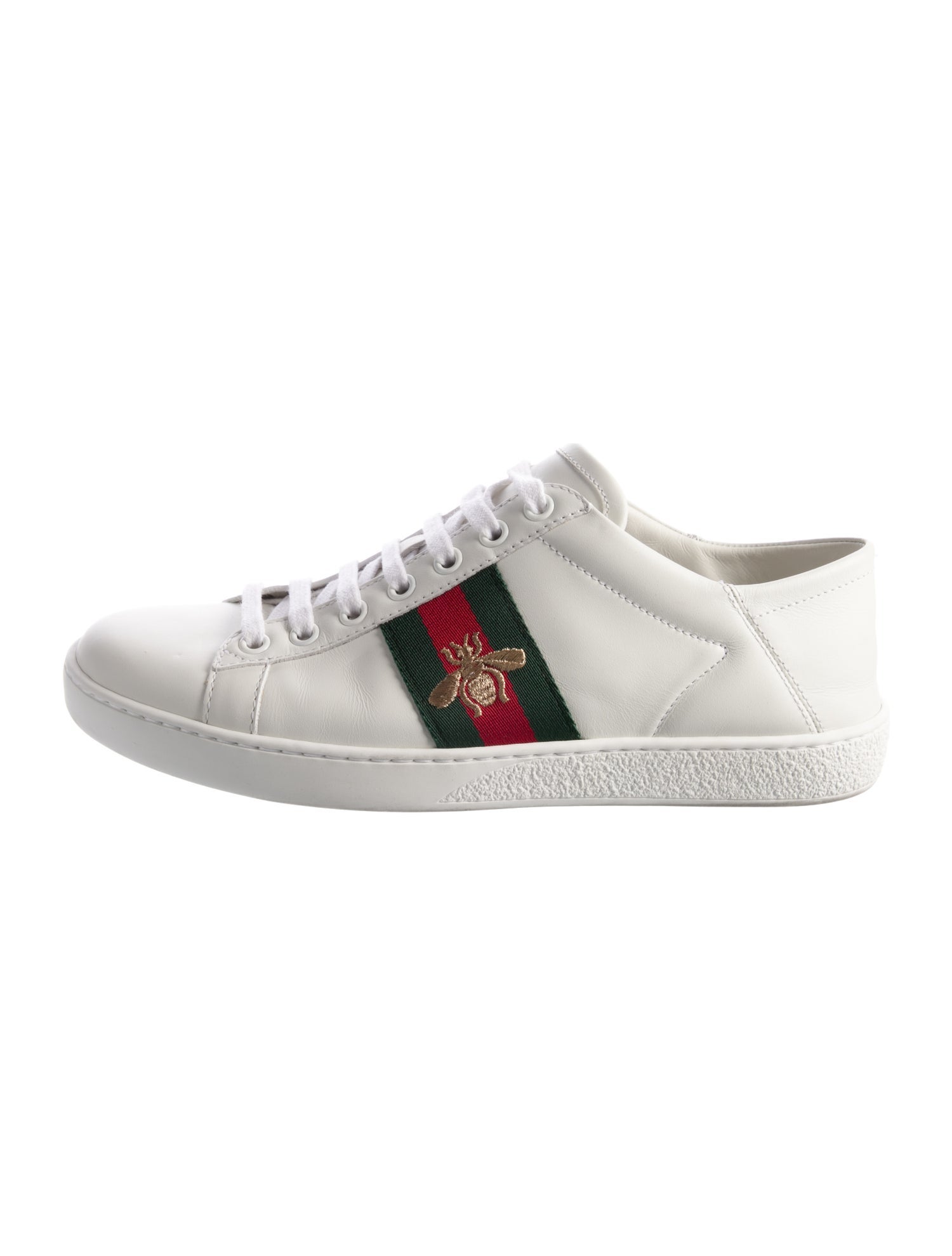 Gucci Web Accent Leather Sneakers
