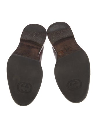 Gucci Bee Accent Leather Monk Straps