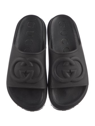 Gucci Interlocking G Logo Rubber Slides