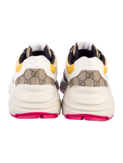 Gucci GG Canvas Leather Trim Embellishment Chunky Sneakers