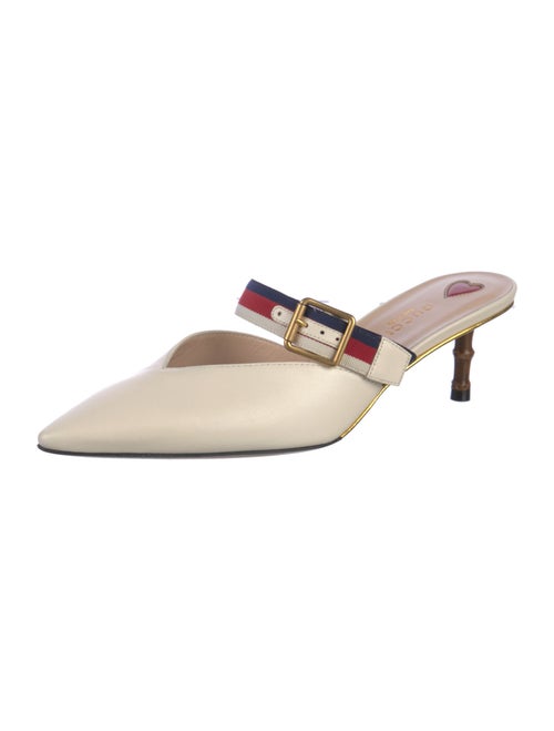 Gucci Sylvie Web Accent Leather Mules