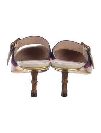 Gucci Sylvie Web Accent Leather Mules