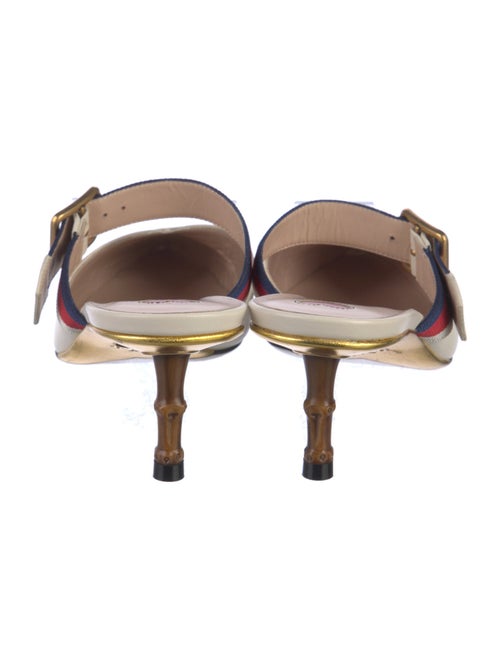 Gucci Sylvie Web Accent Leather Mules