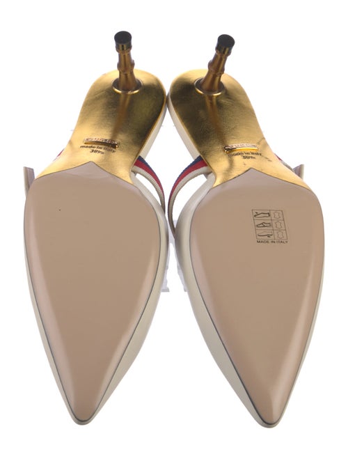 Gucci Sylvie Web Accent Leather Mules