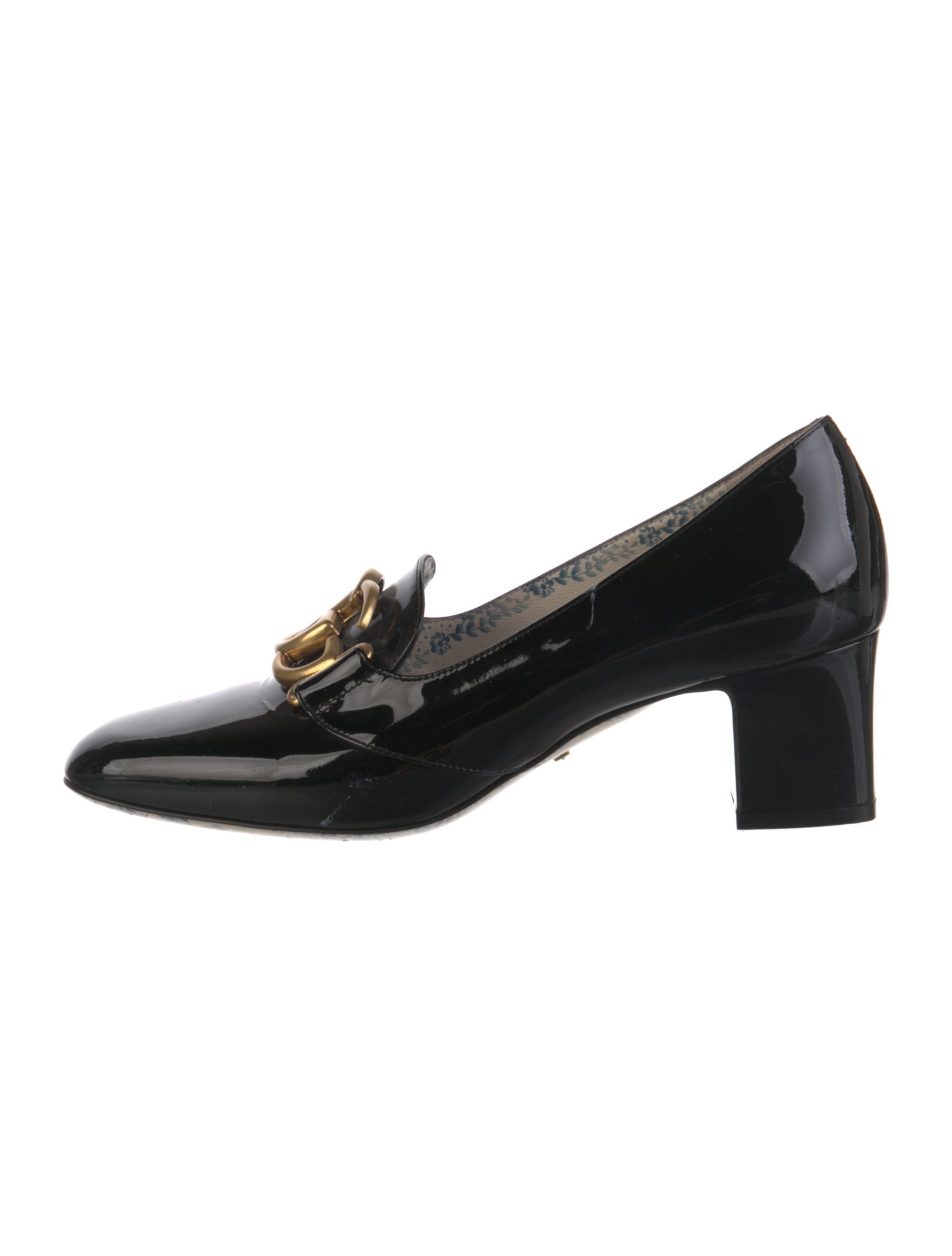 Gucci Interlocking G Logo Patent Leather Pumps