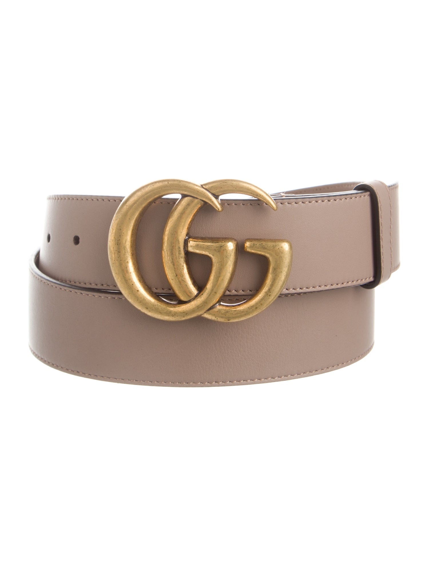 Gucci Double G Logo Leather Belt