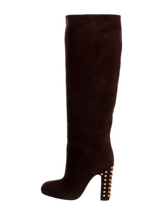 Gucci Suede Studded Accents Boots