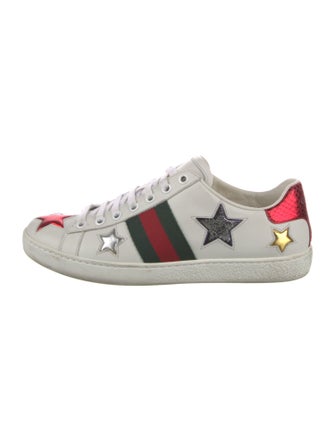 Gucci Web Accent Leather Sneakers