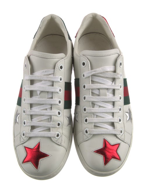 Gucci Web Accent Leather Sneakers