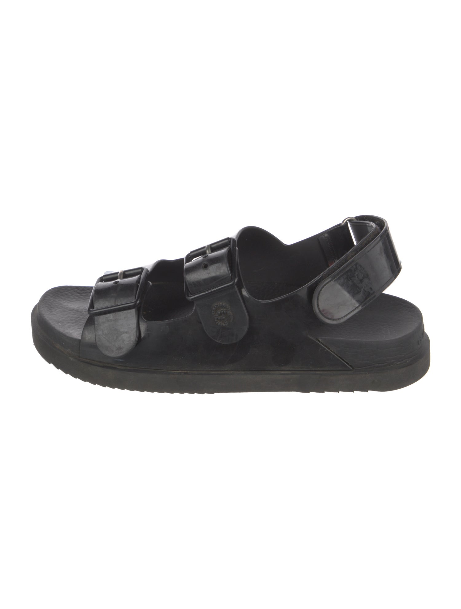 Gucci Double G Logo Rubber Slingback Sandals