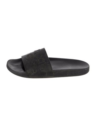 Gucci Interlocking G Logo Rubber Slides