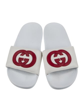 Gucci Interlocking G Logo Leather Slides