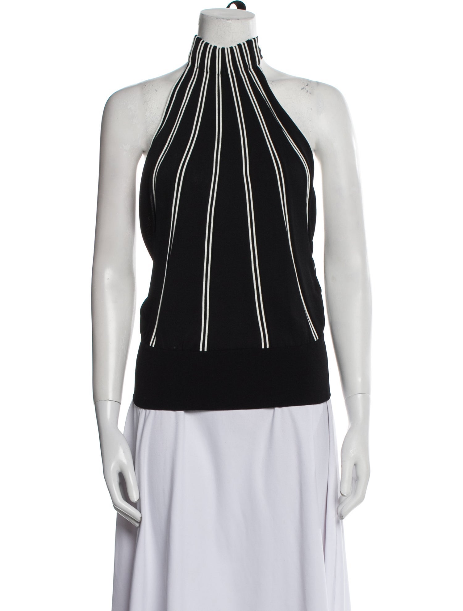 Gucci Striped Mock Neck Top