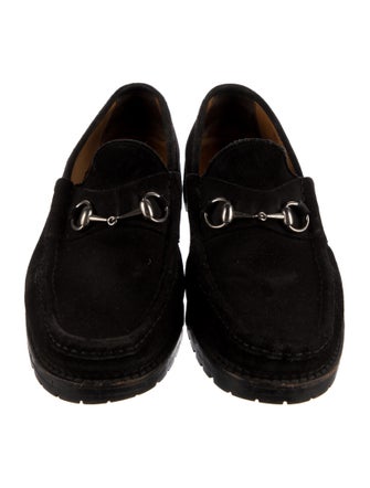 Gucci Horsebit Accent Suede Loafers
