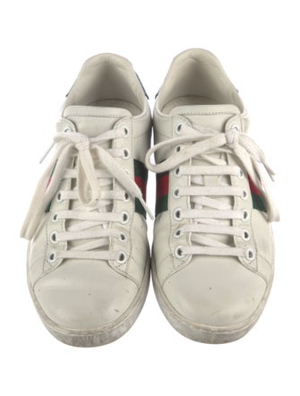 Gucci Web Accent Leather Sneakers