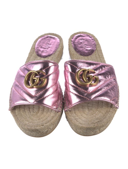 Gucci Quilted Pattern Leather Espadrilles