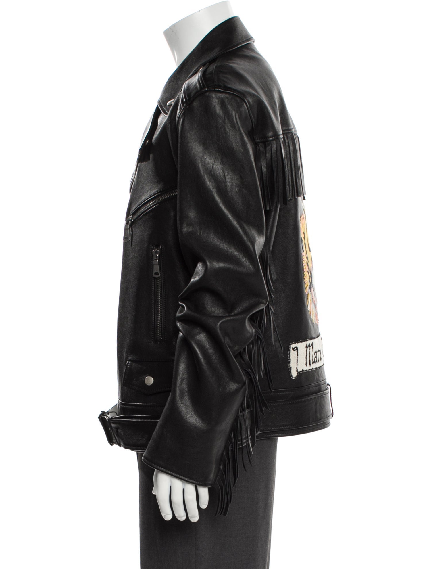 Gucci Mare Gothicum Leather Moto Jacket