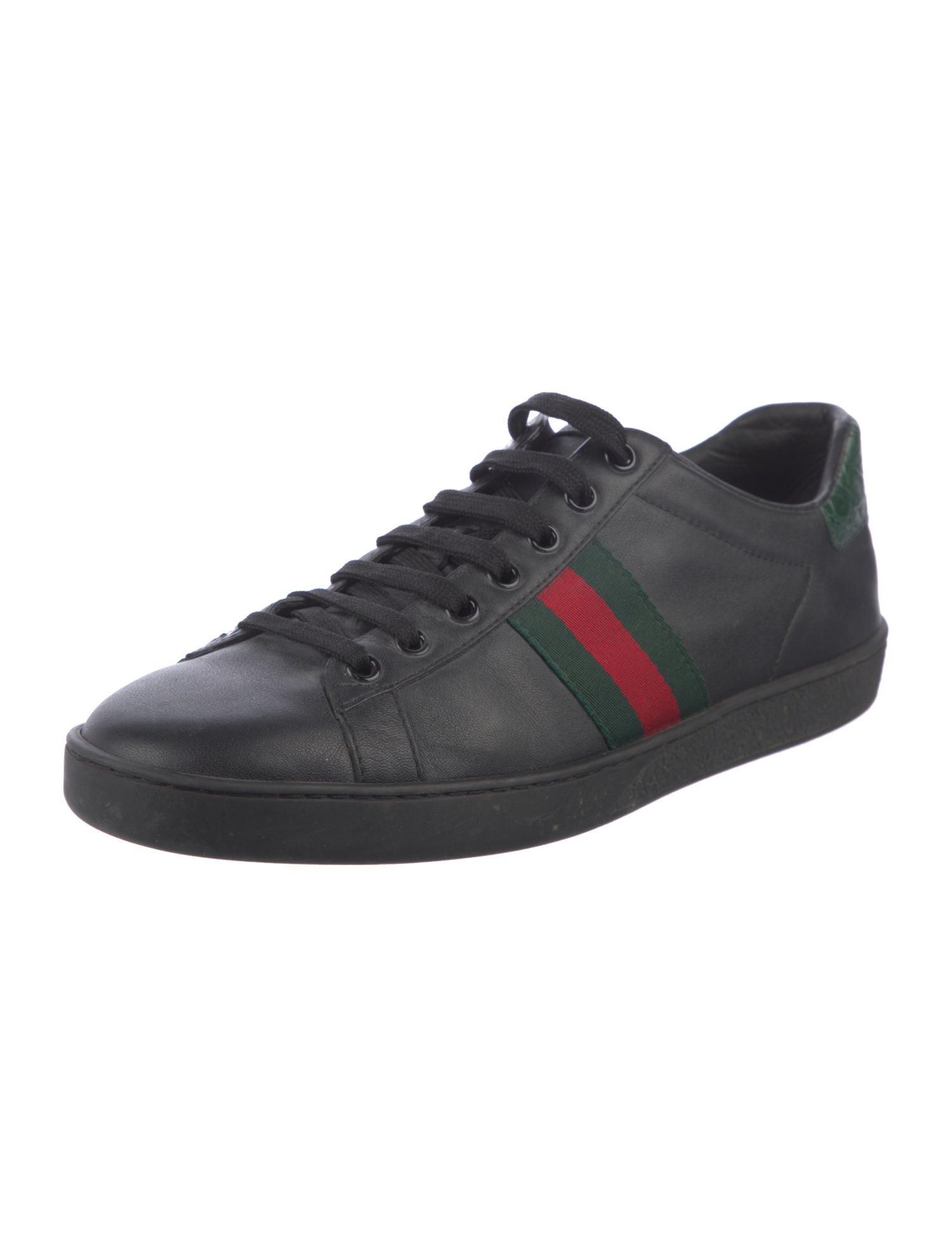 Gucci Leather Colorblock Pattern Sneakers