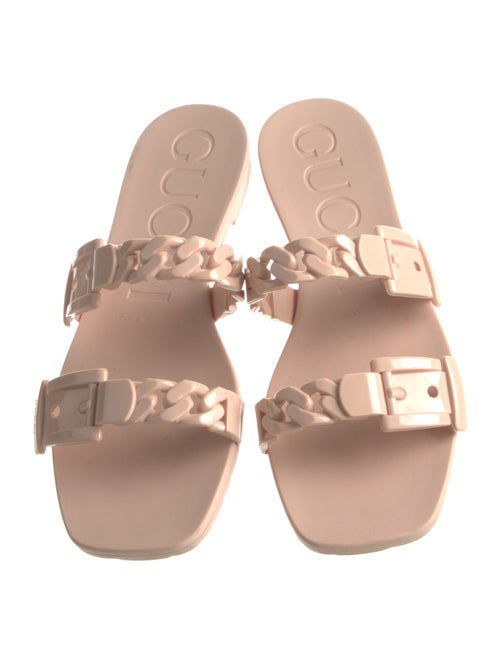Gucci Rubber Chain-Link Accents Slides