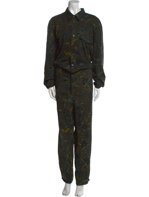 Gucci Floral Print Mock Neck Jumpsuit